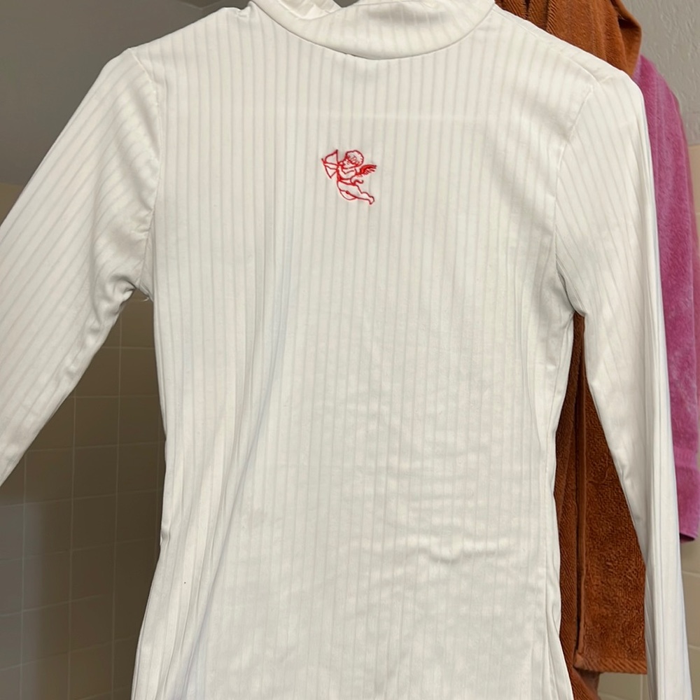 White Long Sleeve Cupid Shirt